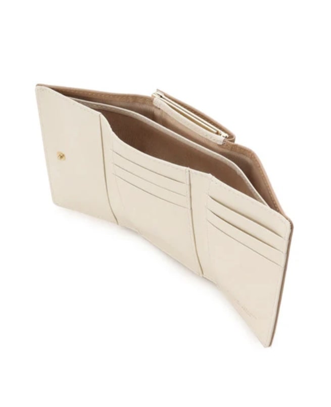 フロントベルト　折財布　ベージュ