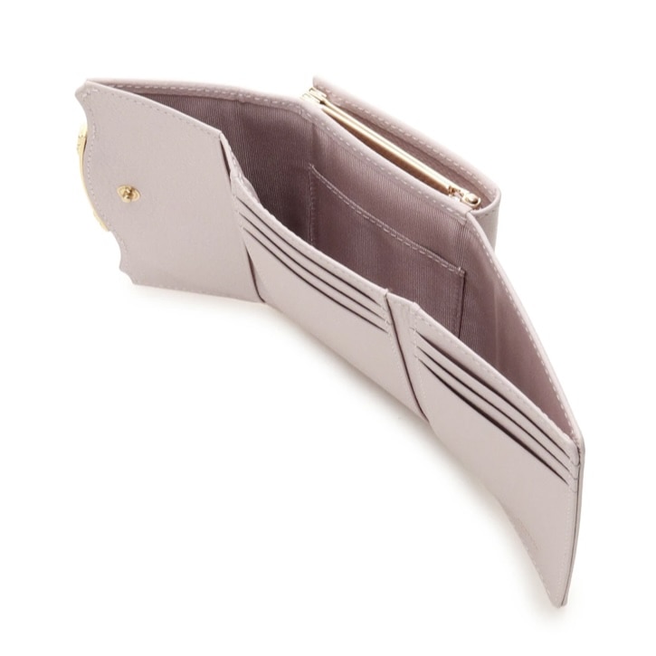 サイドフラワーバー 折財布　ピンク