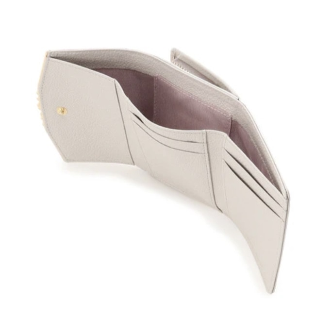 ハートジュエルバー 折財布　グレージュ