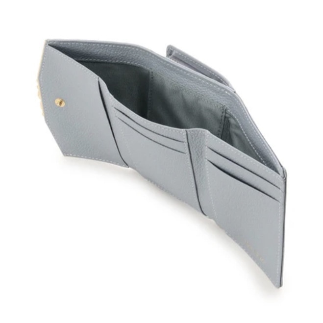 ハートジュエルバー 折財布　ブルー