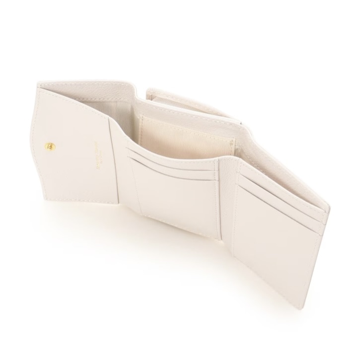 クリアハートビジュー 折財布　ホワイト