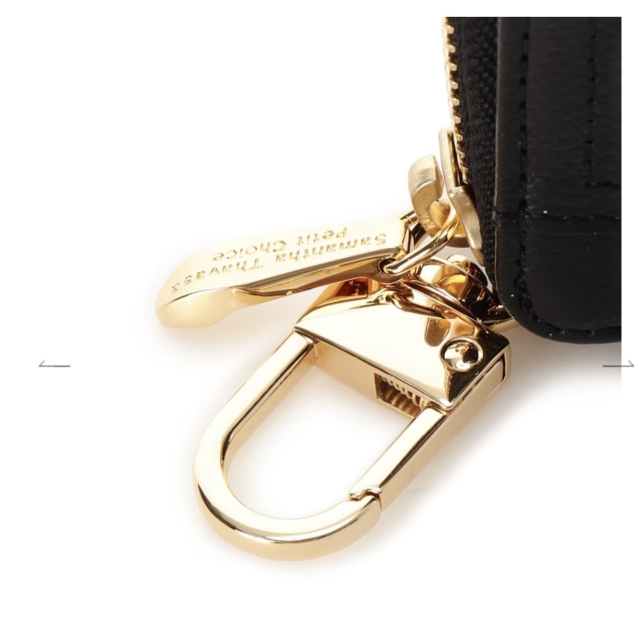 クリアハートビジュー キーケース　ブラック