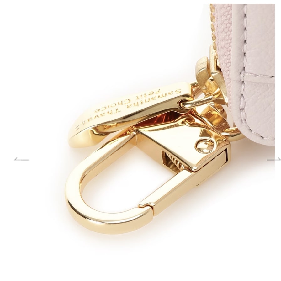  クリアハートビジュー キーケース　ピンク