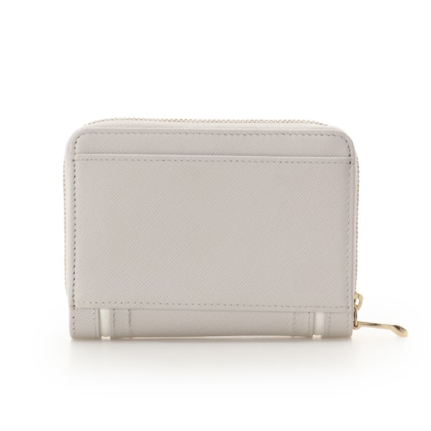 バイカラーリボン 折財布 ライトグレー