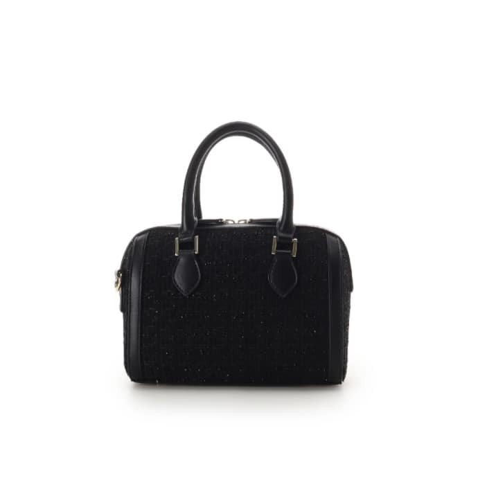 ツイード ボストンバッグ　ブラック