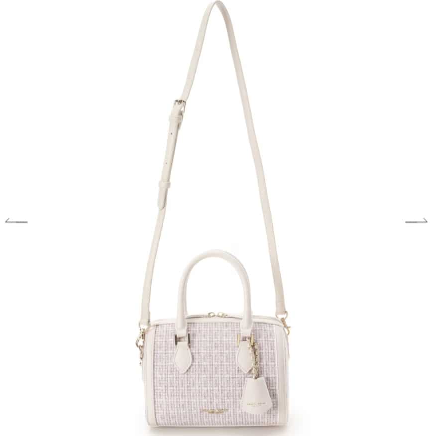 ツイード ボストンバッグ　ピンク