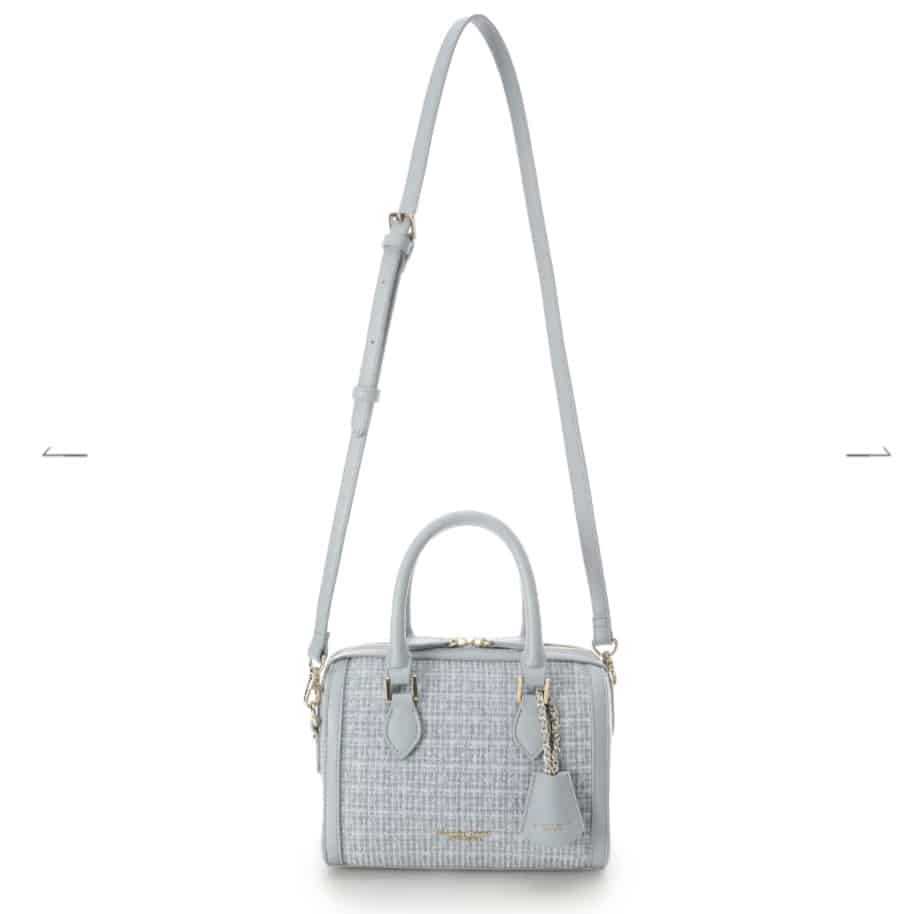 ツイード ボストンバッグ　ダルブルー