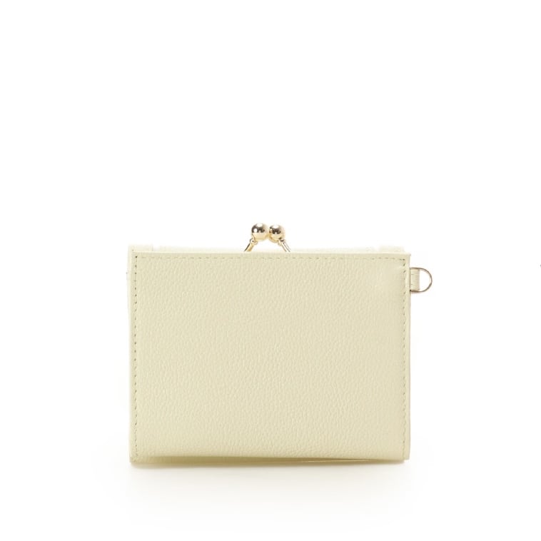 バタフライビジュー 折財布　ペールイエロー