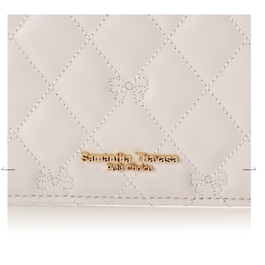 リボンキルト　マルチケース　オフホワイト