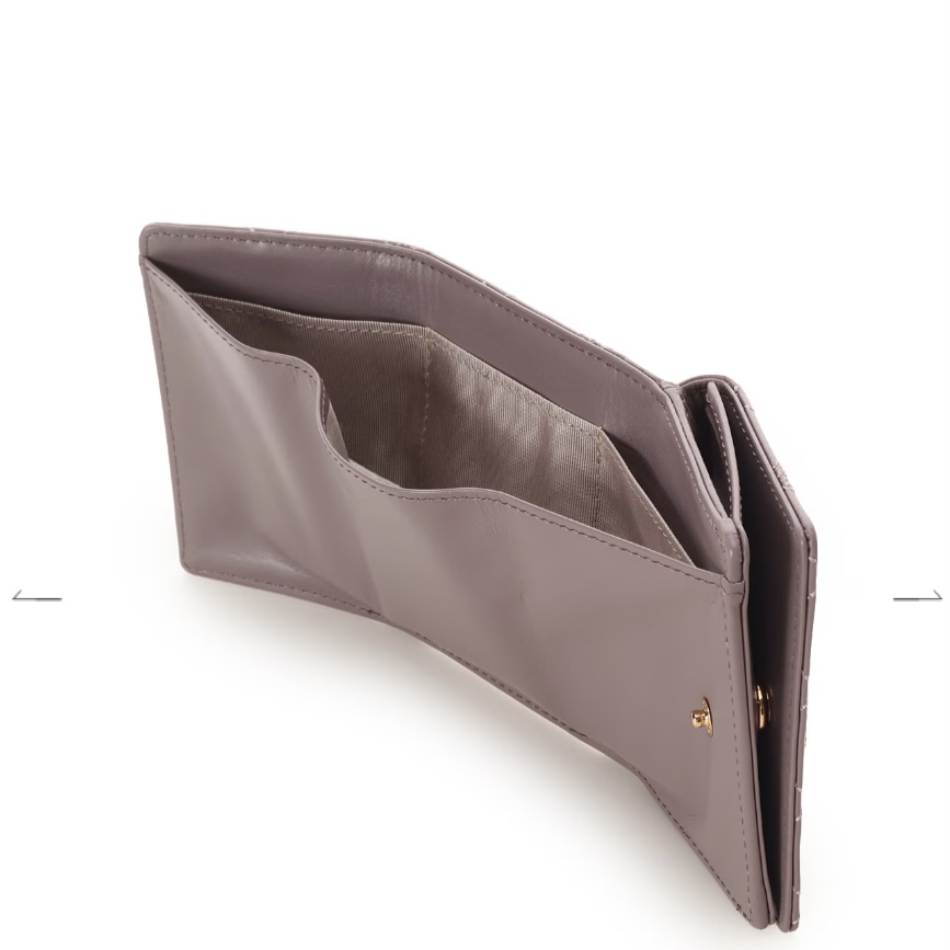 リボンキルト ミニ財布　ブラウン