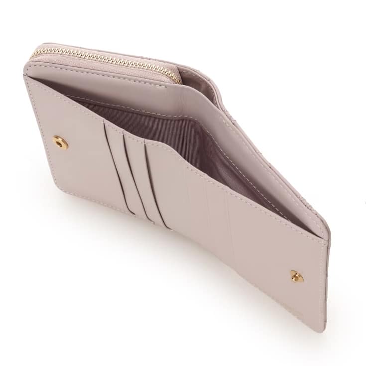 リボンキルト 折財布　ピンク