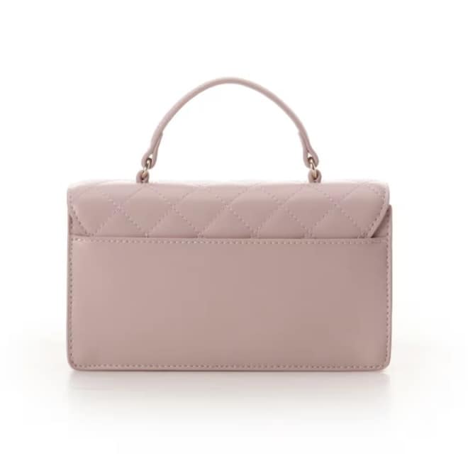 キルティングウォレットショルダー　ピンクベージュ