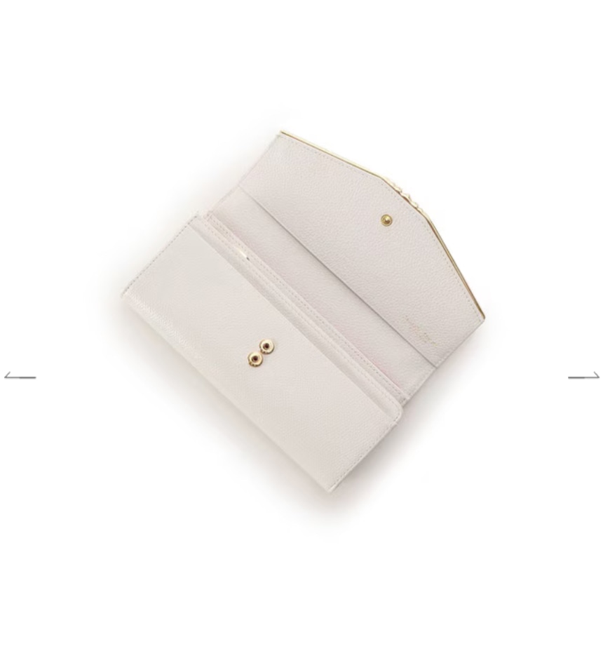 フラワーバーシリーズかぶせ長財布　ホワイト ホワイト