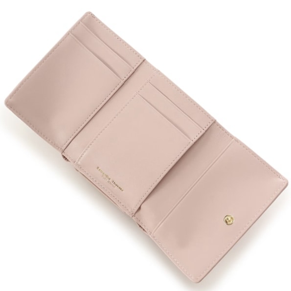 ハートキルティング 折財布　ピンク