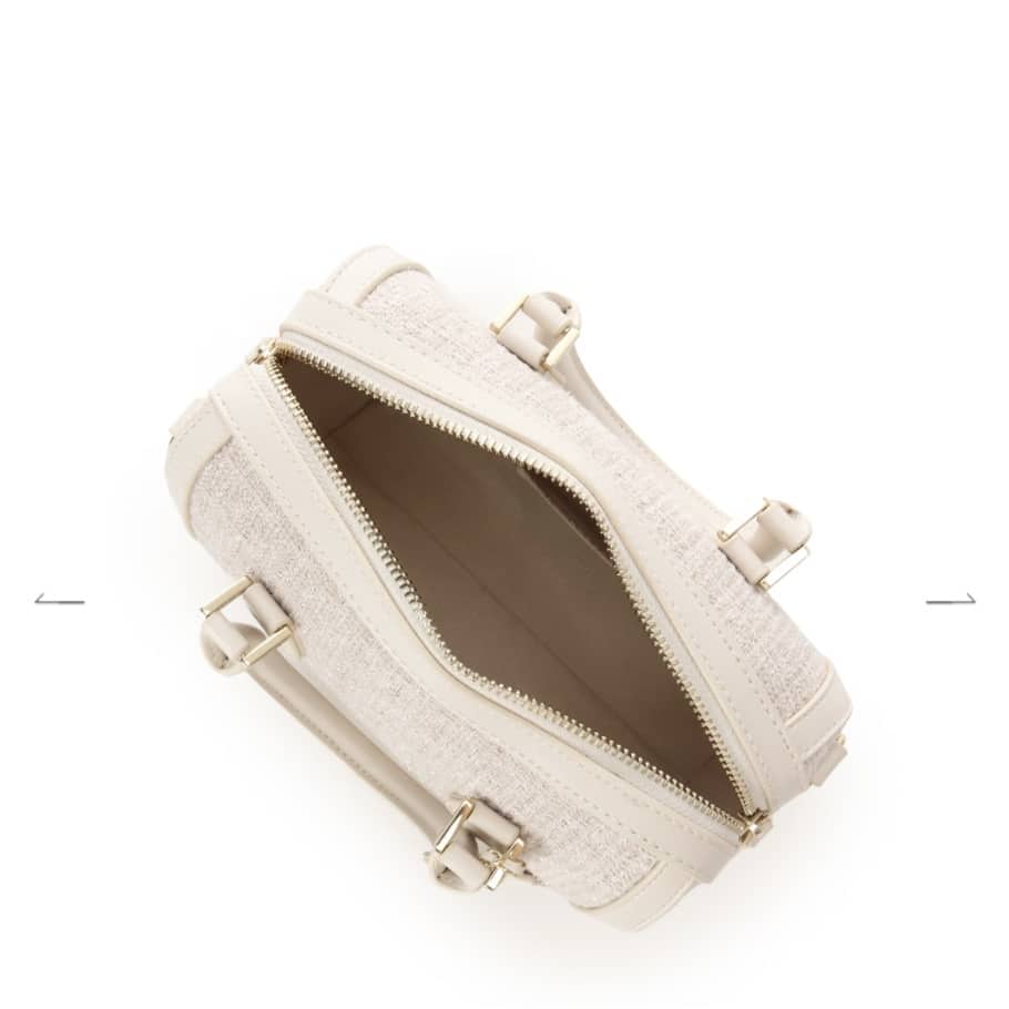 ツイード ボストンバッグ　オフホワイト