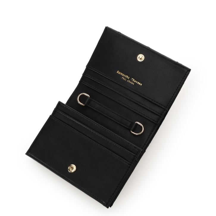 ハートキルト ミニ財布　ブラック