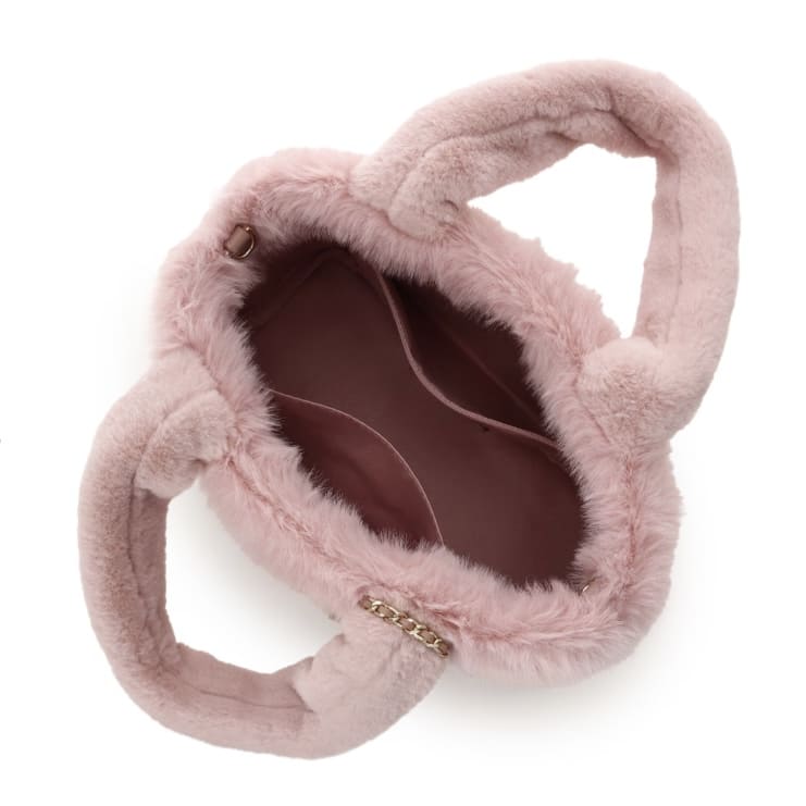 キルティングファーバッグ　ピンク