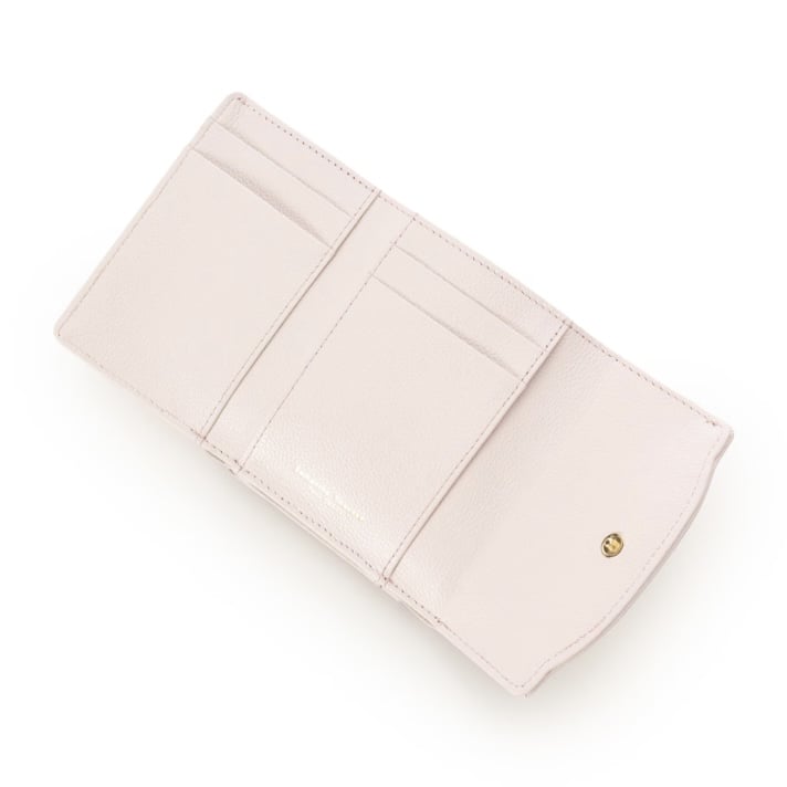 ラメフラワービジュー 折財布　ピンク