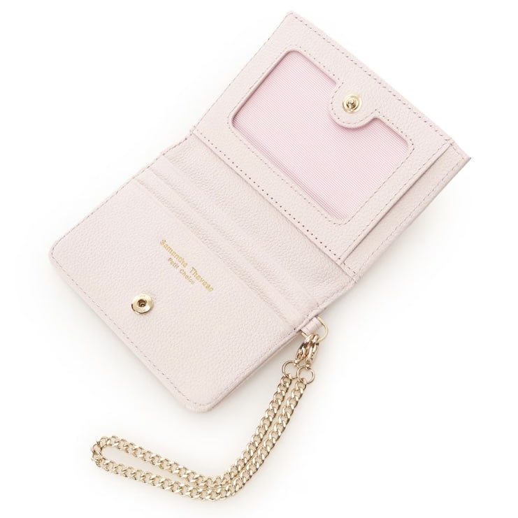 バタフライビジュー パスケース　ピンク