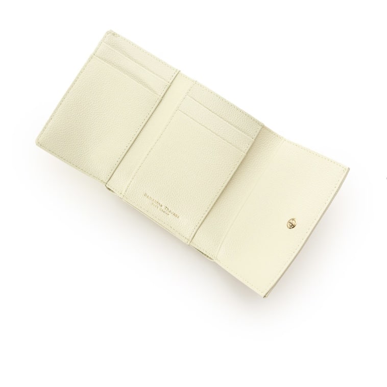 バタフライビジュー 折財布　ペールイエロー