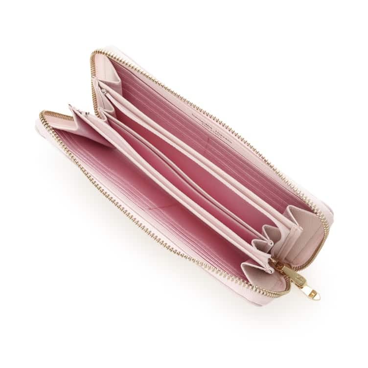 バタフライビジュー　長財布　ピンク