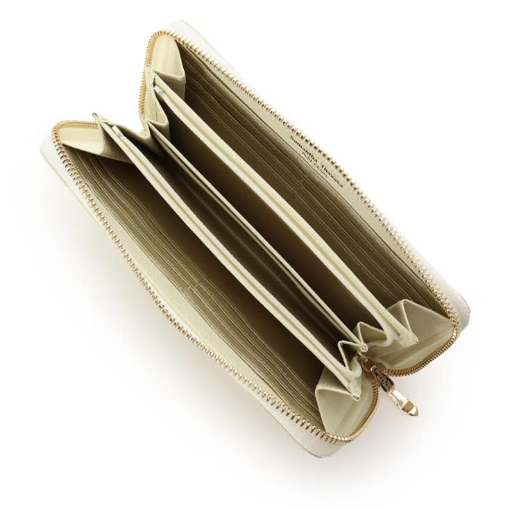 バタフライビジュー　長財布　ペールイエロー