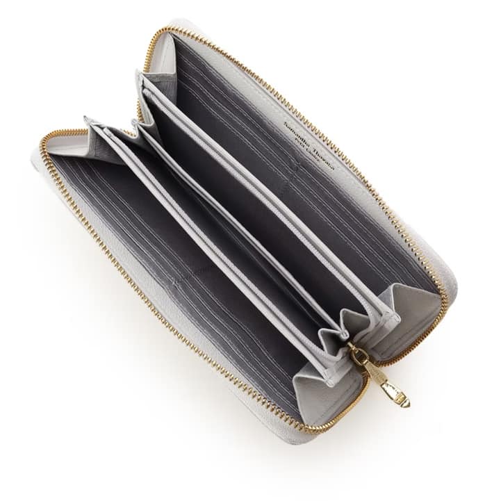 バタフライビジュー　長財布　ライトブルー