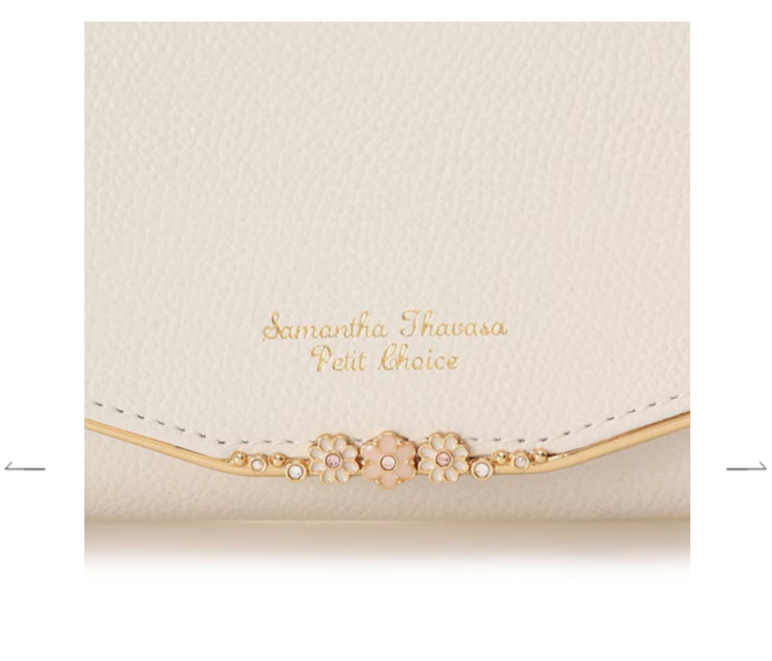 フラワーバーシリーズかぶせ長財布　ホワイト ホワイト