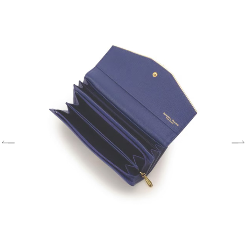 フラワーバーシリーズかぶせ長財布　ネイビー ネイビー