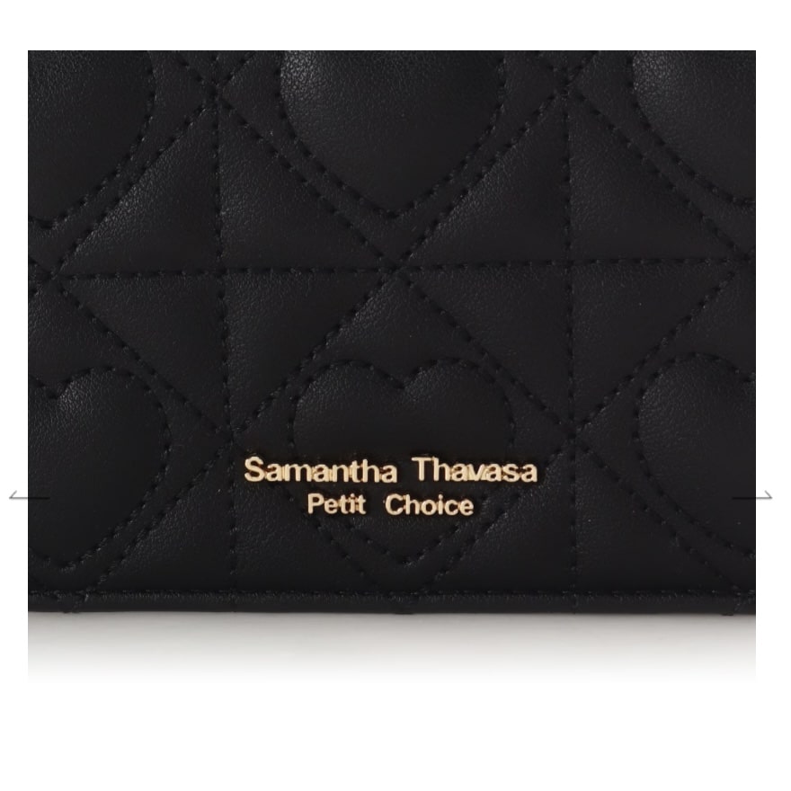 ハートキルト ミニ財布　ブラック