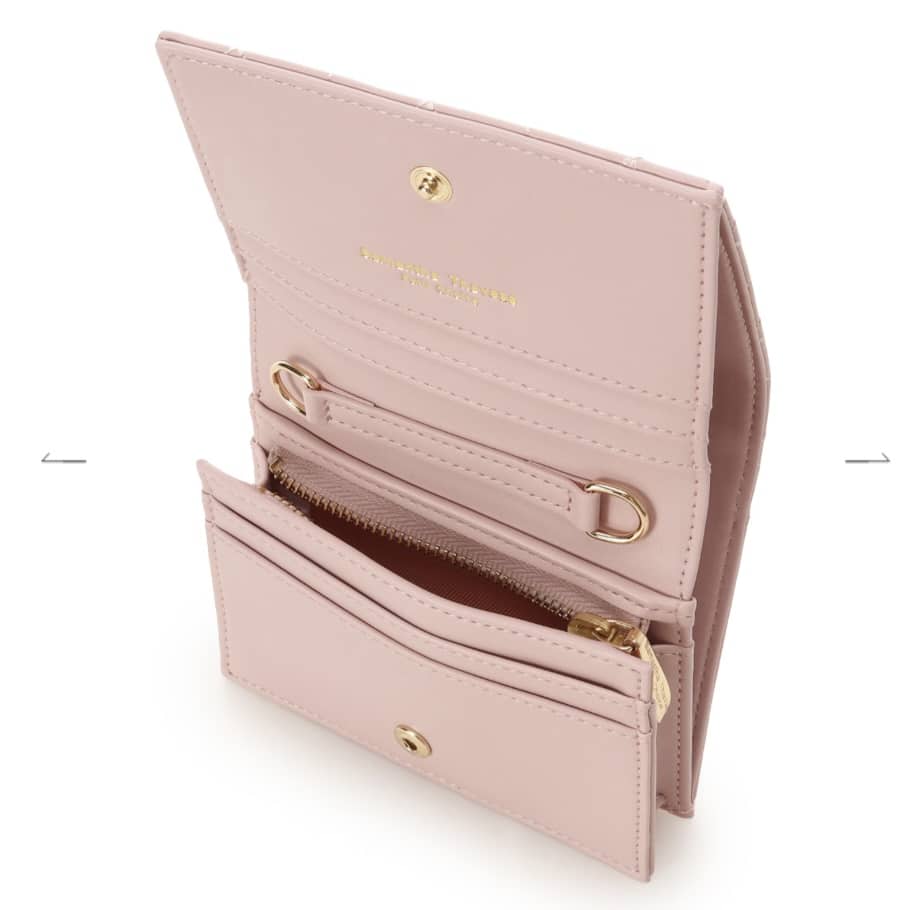 ハートキルト ミニ財布　ピンク