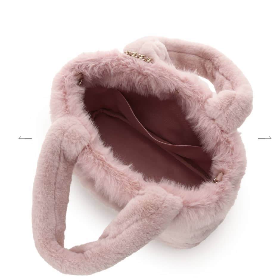 キルティングファーバッグ　ピンク