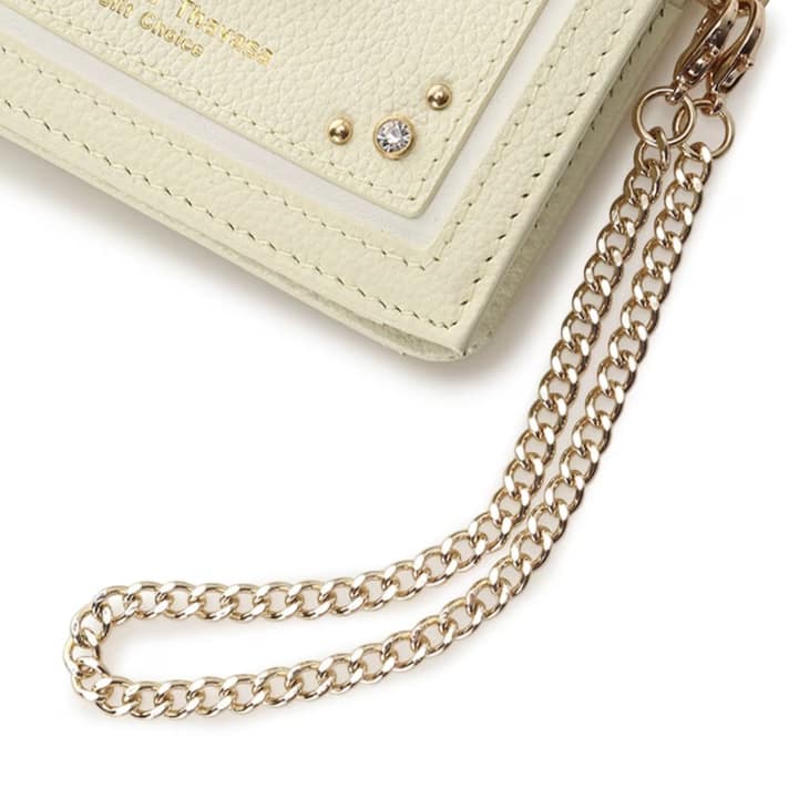 バタフライビジュー パスケース　ペールイエロー