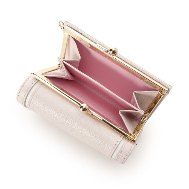 バタフライビジュー 折財布　ピンク