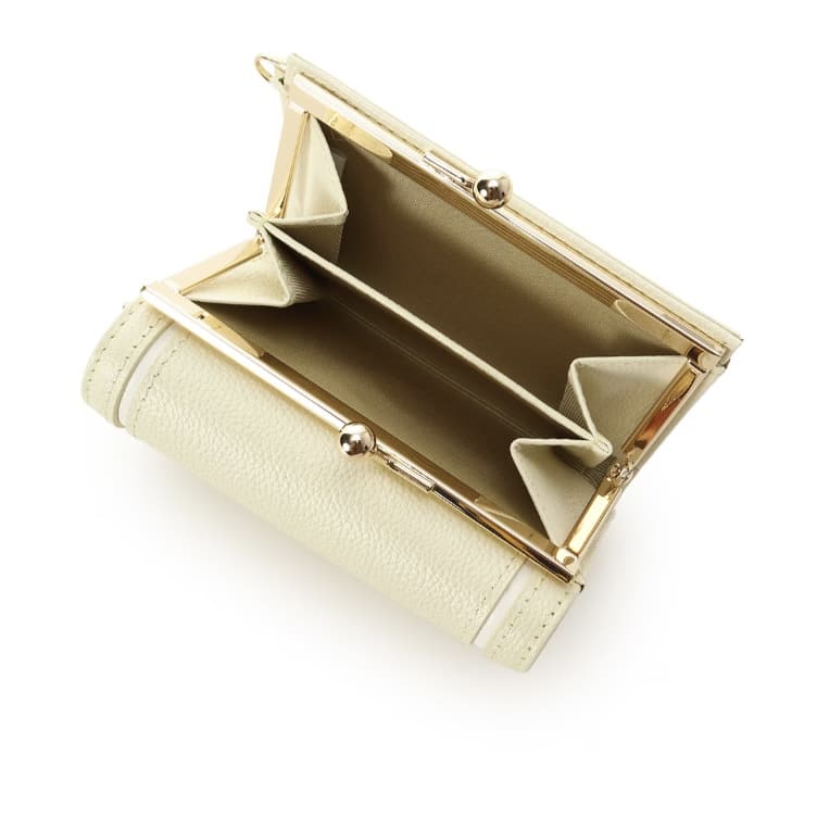 バタフライビジュー 折財布　ペールイエロー