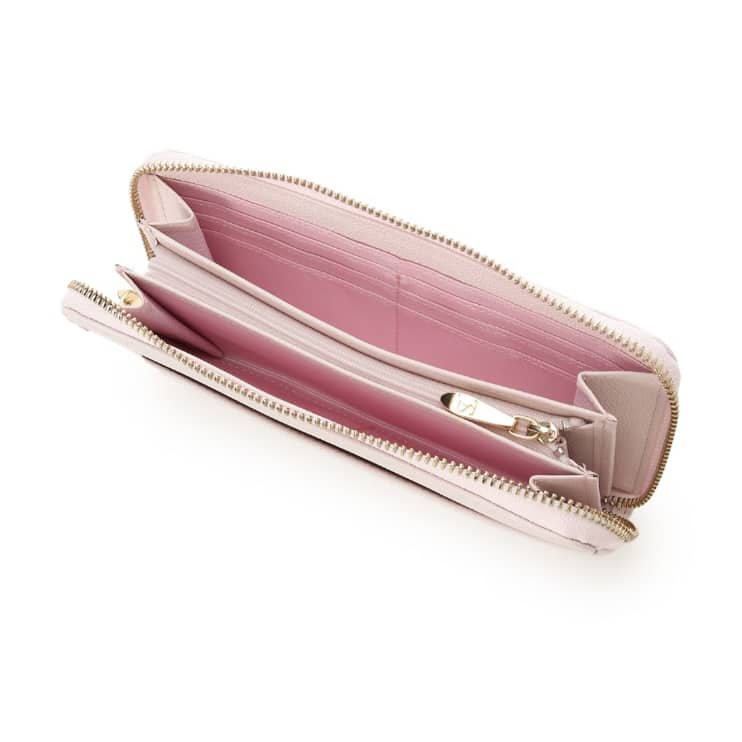 バタフライビジュー　長財布　ピンク