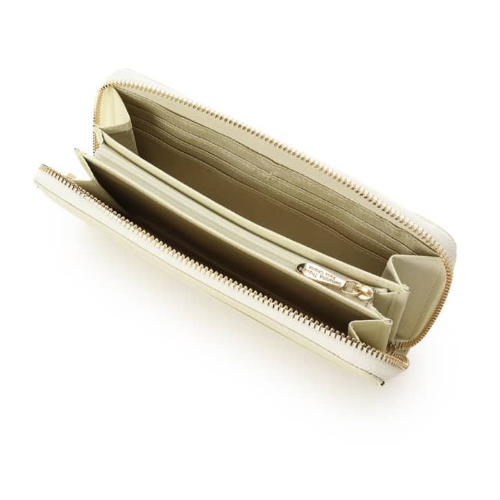 バタフライビジュー　長財布　ペールイエロー