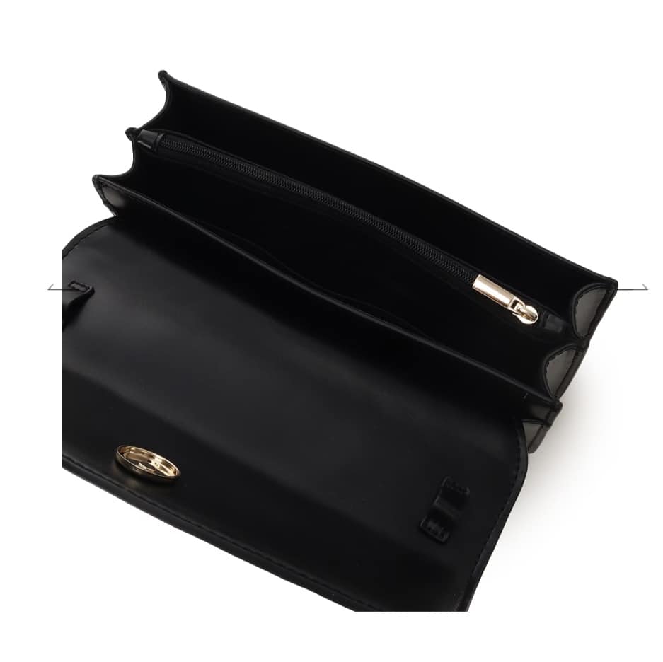 キルティングウォレットショルダー　ブラック