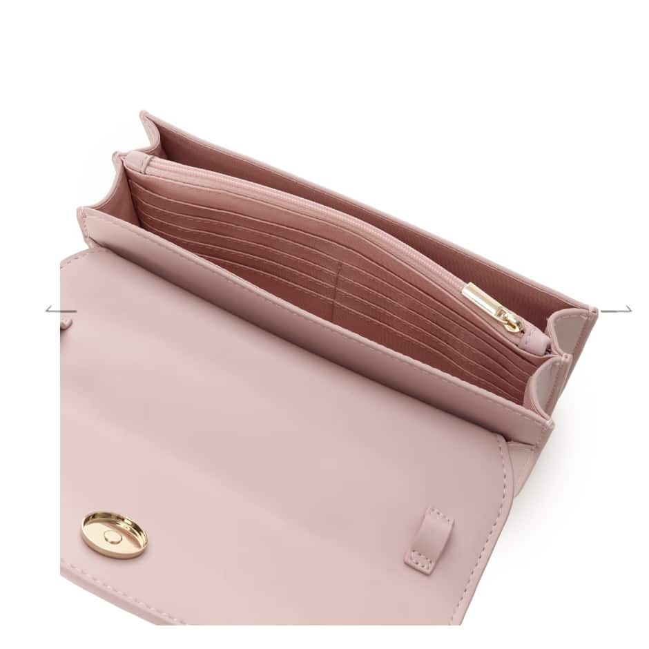 キルティングウォレットショルダー　ピンクベージュ