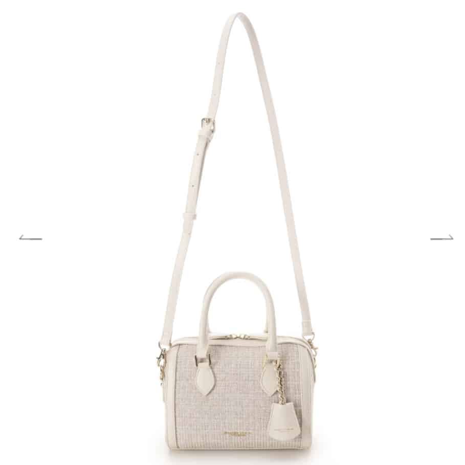 ツイード ボストンバッグ　オフホワイト