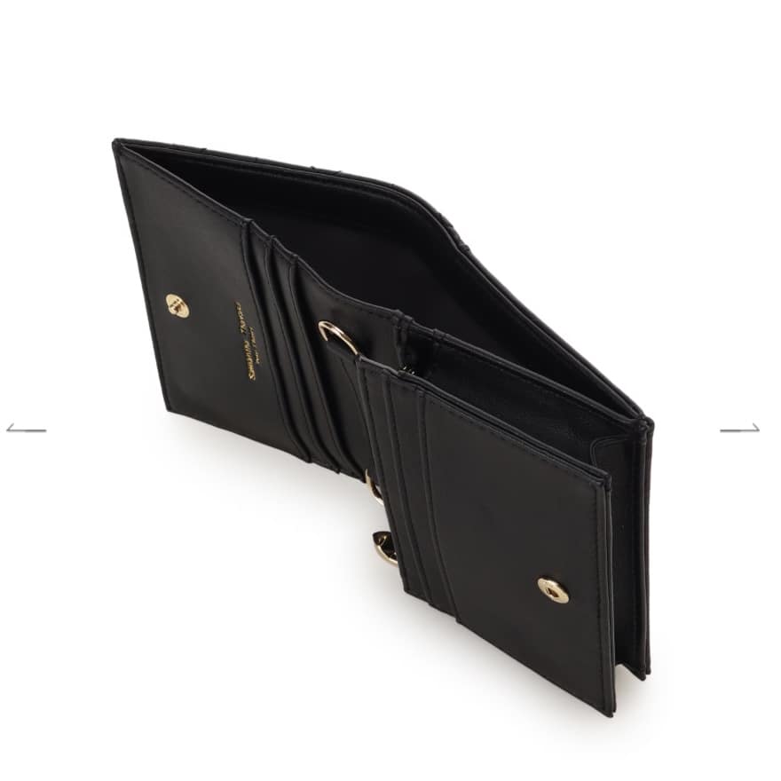 ハートキルト ミニ財布　ブラック