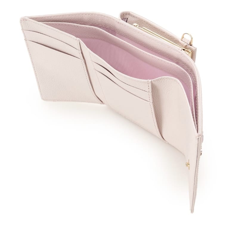 バタフライビジュー 折財布　ピンク