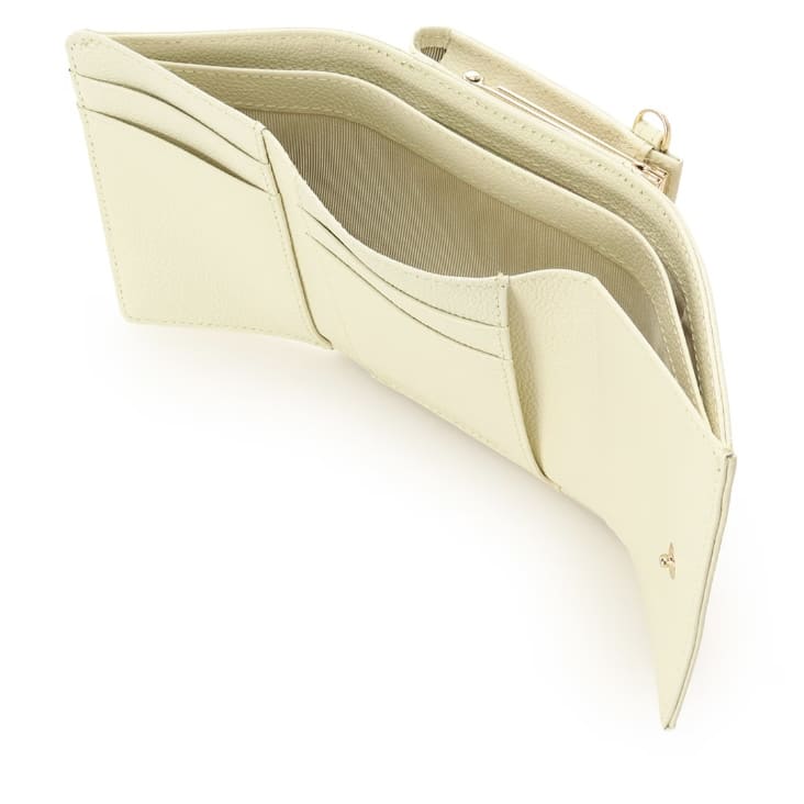 バタフライビジュー 折財布　ペールイエロー