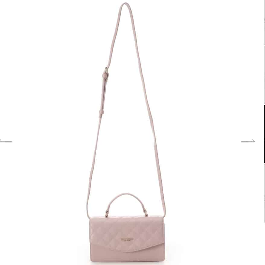 キルティングウォレットショルダー　ピンクベージュ