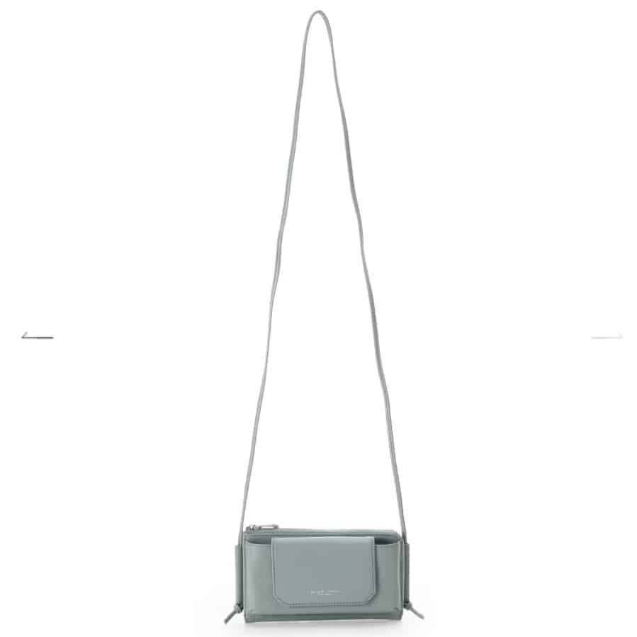 フラップレザースマホショルダー　ミント
