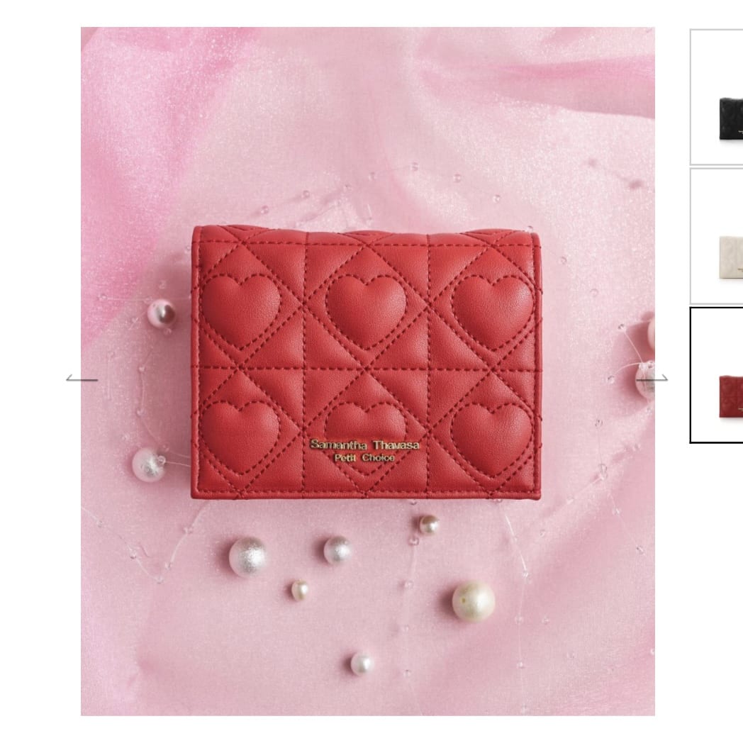 ハートキルト ミニ財布　レッド