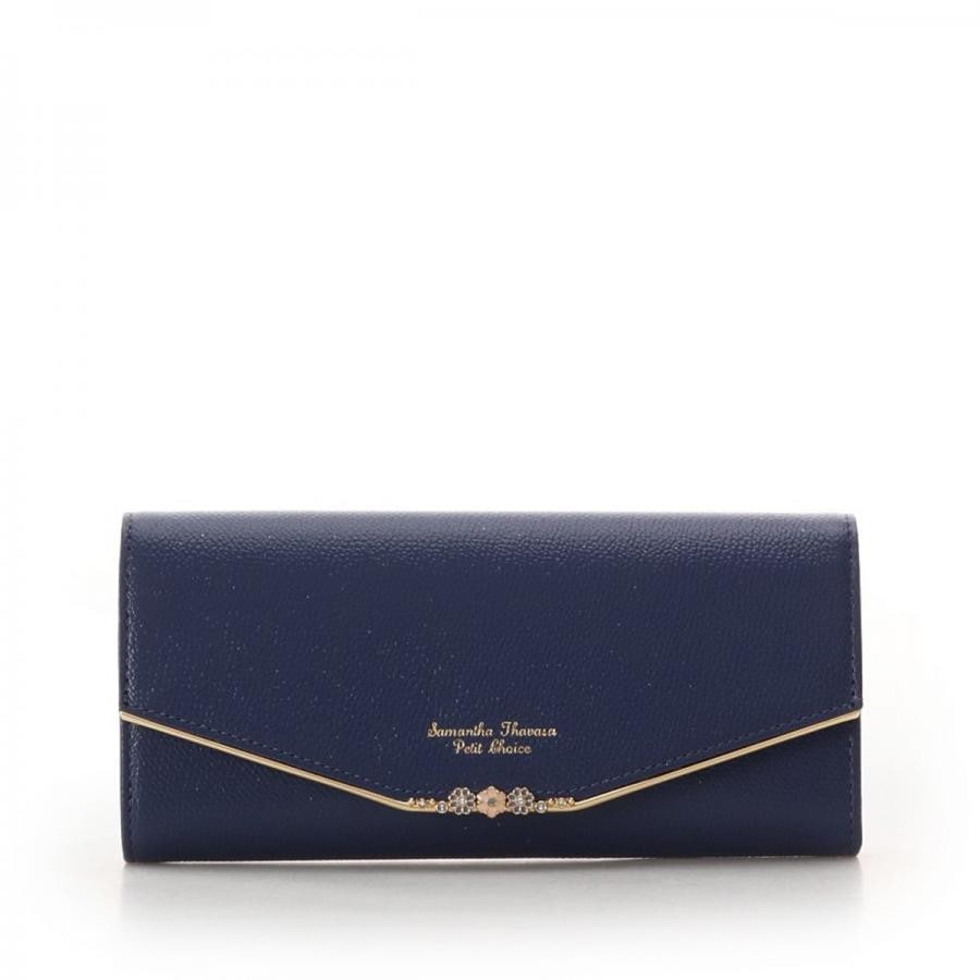 フラワーバーシリーズかぶせ長財布　ネイビー ネイビー