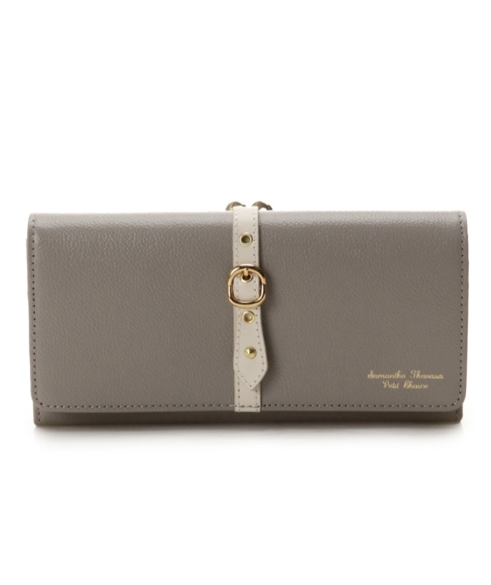 フロントベルト長財布　グレー