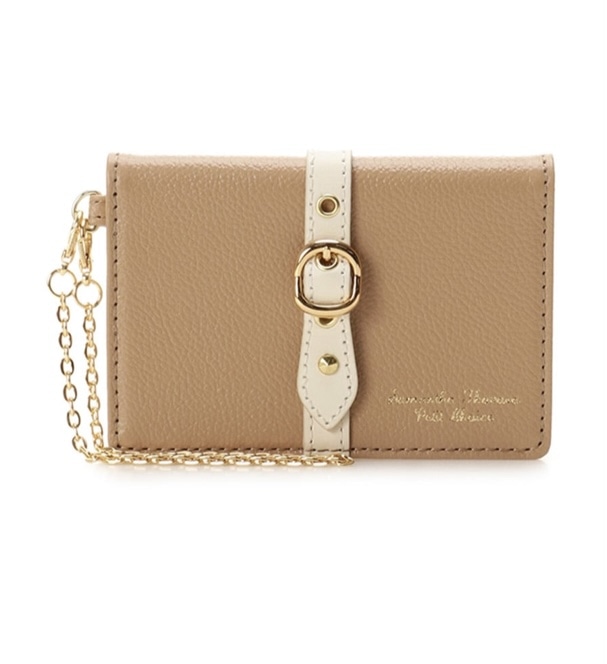 フロントベルト パスケース　ベージュ