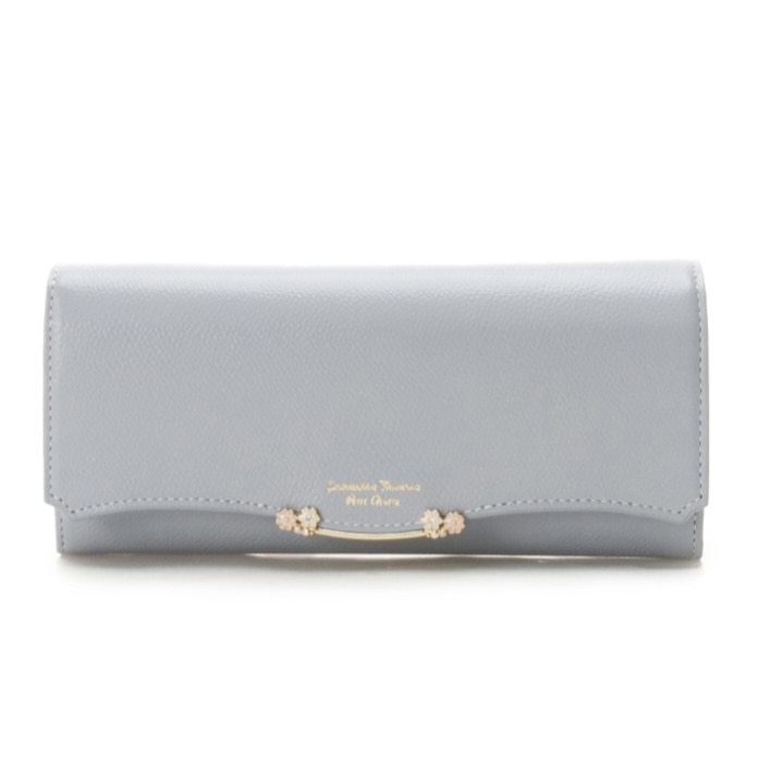 サイドフラワーバー 長財布　ダルブルー